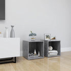 Tv-meubels set van 2 37x35x37 cm bewerkt hout betongrijs