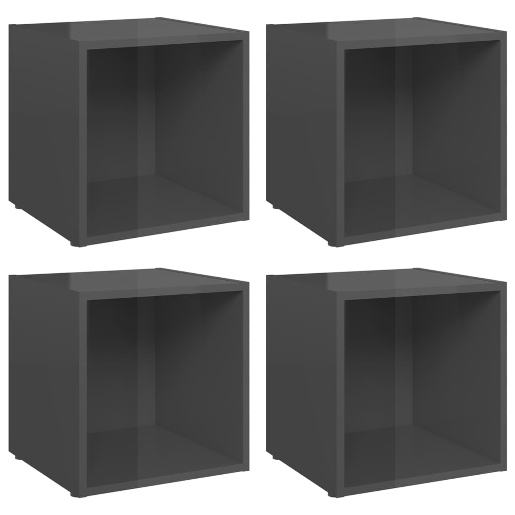 Tv-Meubelen 37X35X37 Cm Spaanplaat 4 Hoogglans grijs