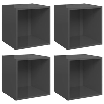 Tv-Meubelen 37X35X37 Cm Spaanplaat 4 Hoogglans grijs