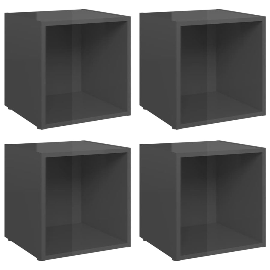 Tv-Meubelen 37X35X37 Cm Spaanplaat 4 Hoogglans grijs