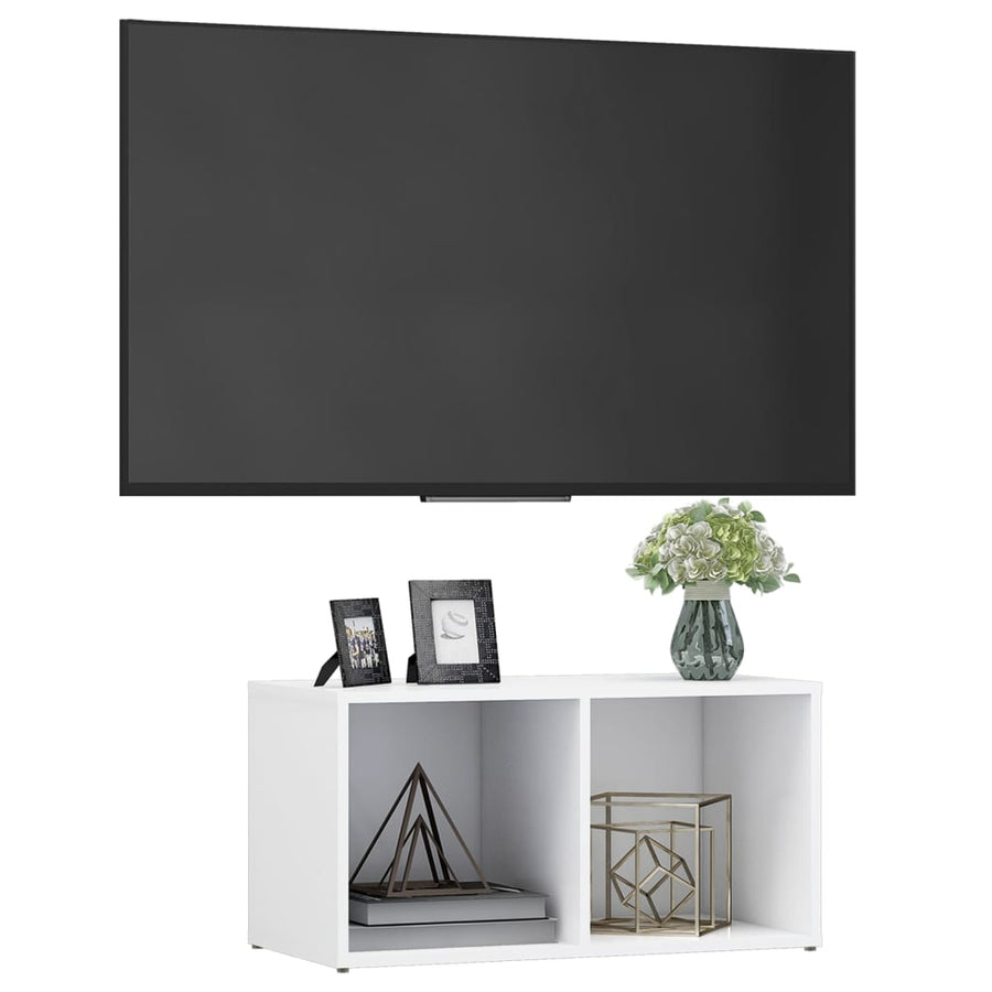 Tv-Meubel 72X35X36,5 Cm Bewerkt Hout Wit 72 cm 36.5 cm