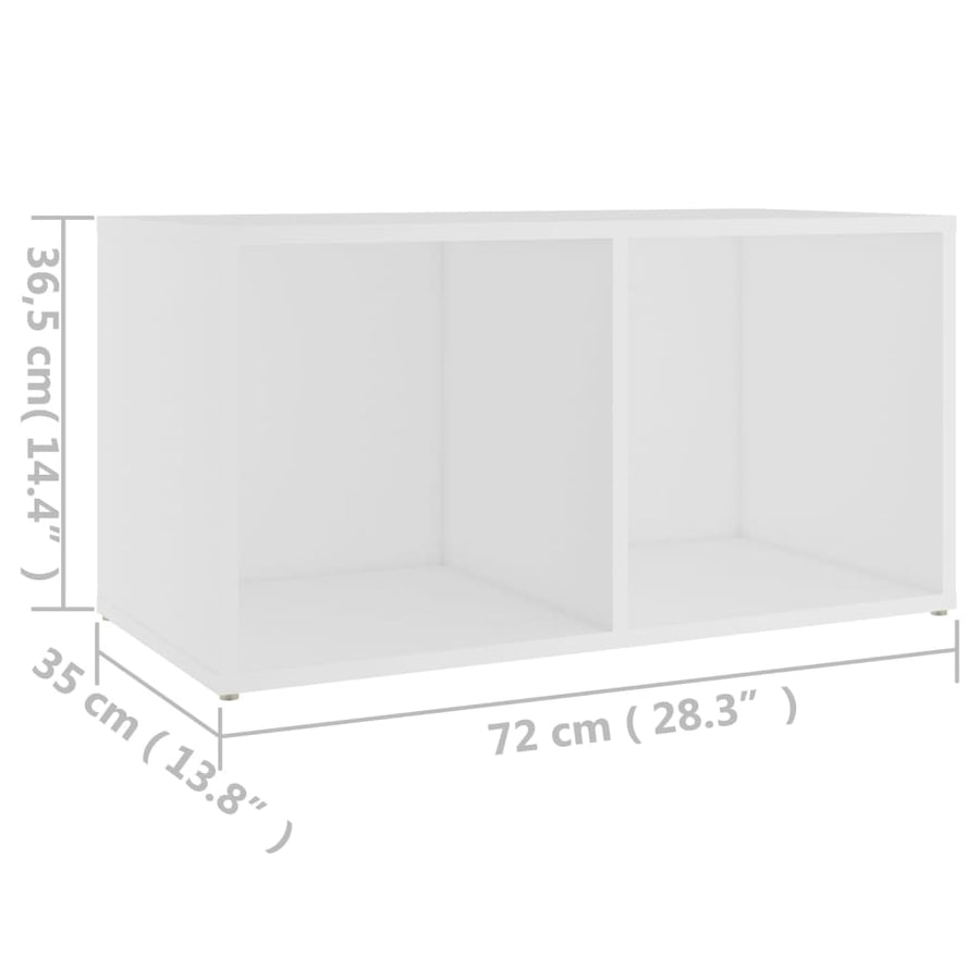 Tv-Meubel 72X35X36,5 Cm Bewerkt Hout Wit 72 cm 36.5 cm