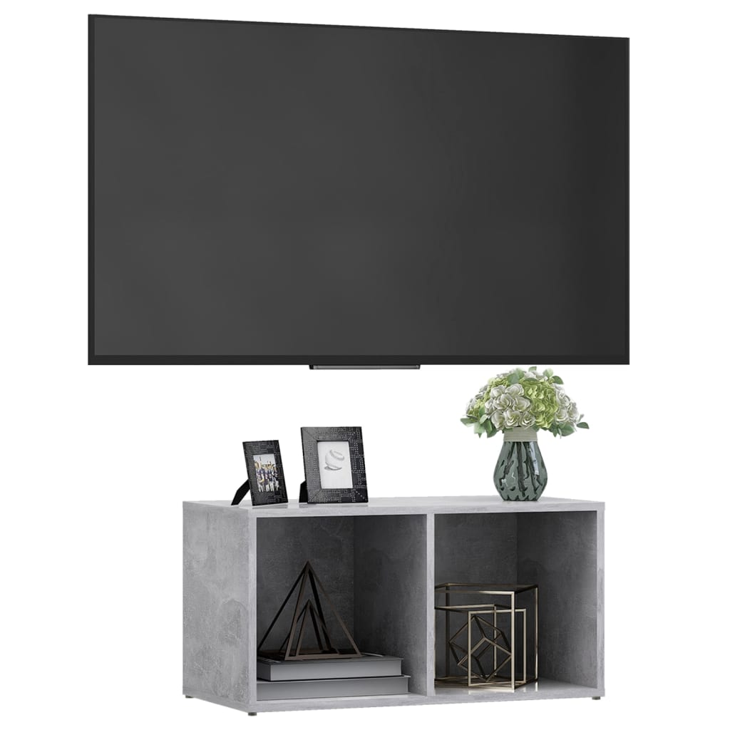 Tv-Meubel 72X35X36,5 Cm Spaanplaat 72 x 35 x 36.5 cm Betongrijs