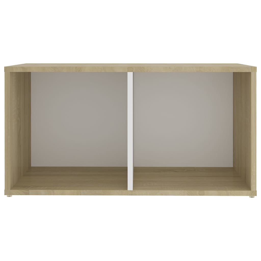 Tv-meubel 72x35x36,5 cm bewerkt hout wit en sonoma eikenkleurig