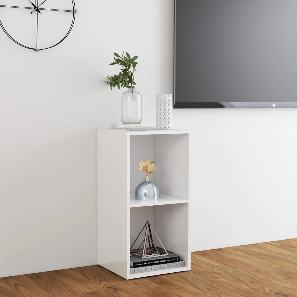Tv-meubel 72x35x36,5 cm bewerkt hout hoogglans wit
