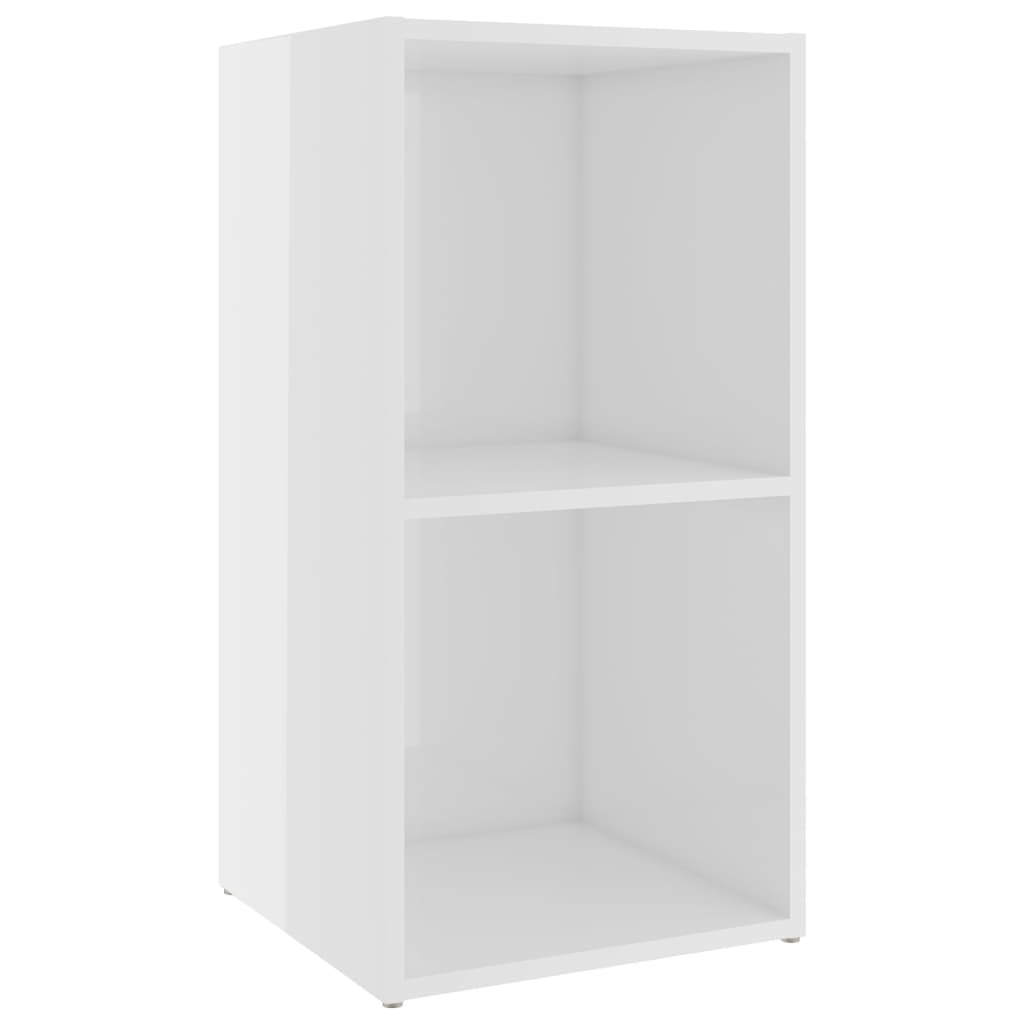 Tv-meubel 72x35x36,5 cm bewerkt hout hoogglans wit