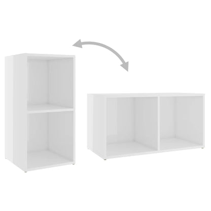 Tv-meubel 72x35x36,5 cm bewerkt hout hoogglans wit