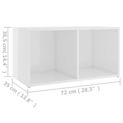 Tv-meubel 72x35x36,5 cm bewerkt hout hoogglans wit