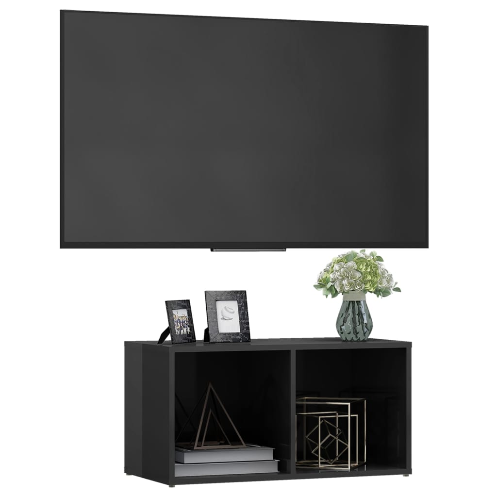 Tv-Meubel 72X35X36,5 Cm Spaanplaat 72 x 35 x 36.5 cm Hoogglans grijs
