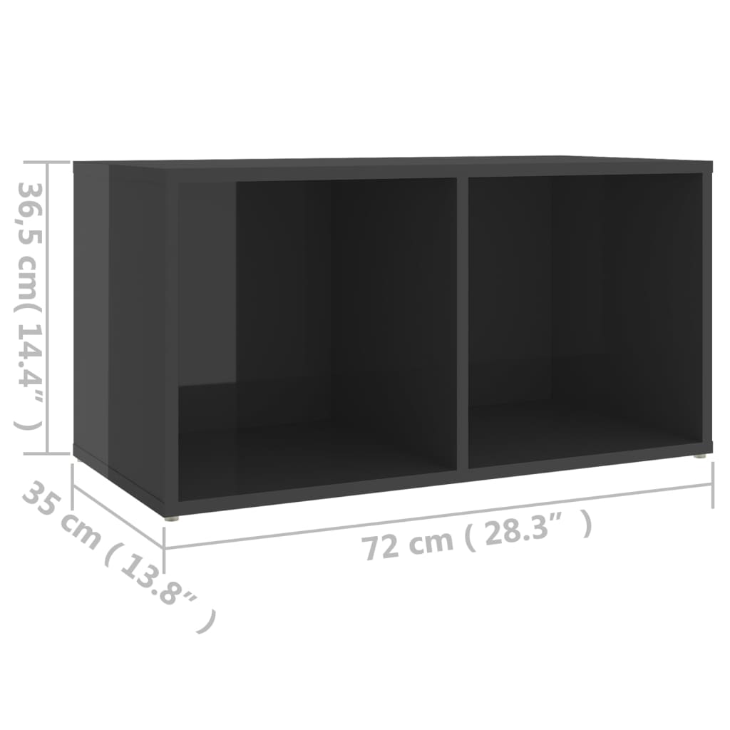 Tv-Meubel 72X35X36,5 Cm Spaanplaat 72 x 35 x 36.5 cm Hoogglans grijs