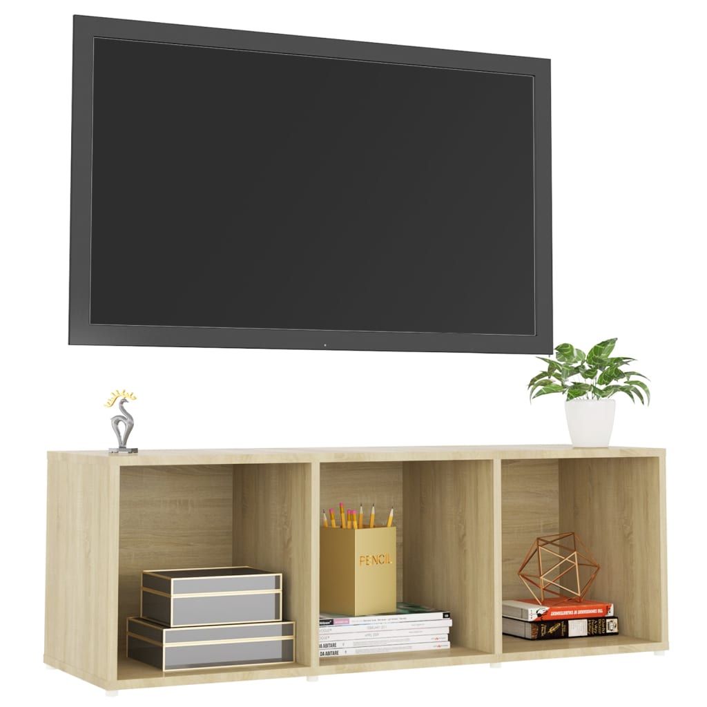 Tv-meubel 107x35x37 cm bewerkt hout sonoma eikenkleurig