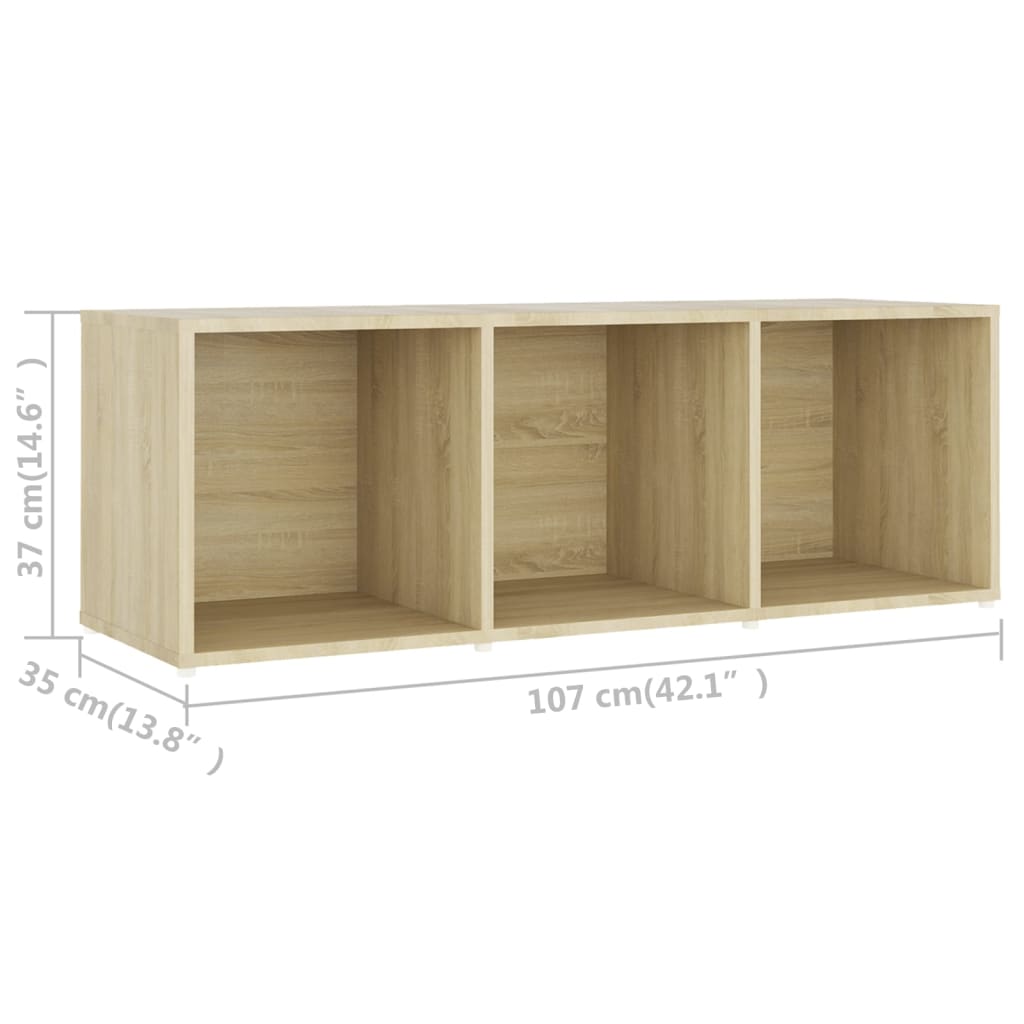 Tv-meubel 107x35x37 cm bewerkt hout sonoma eikenkleurig