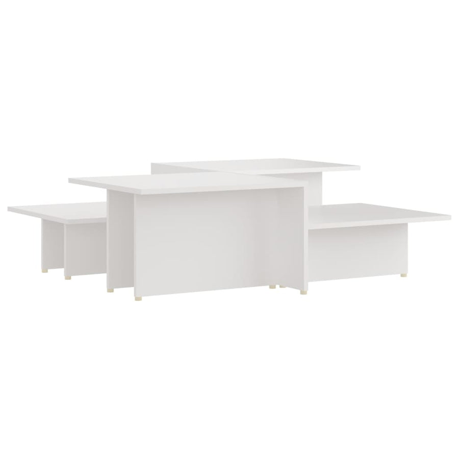 Salontafels 2 St 111,5X50X33 Cm Bewerkt Hout Wit