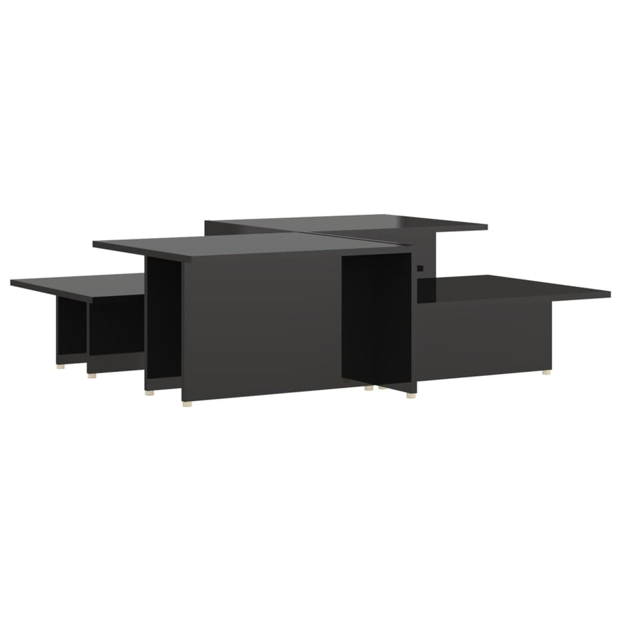 Salontafels 2 St 111,5X50X33 Cm Bewerkt Hout Hoogglans Zwart
