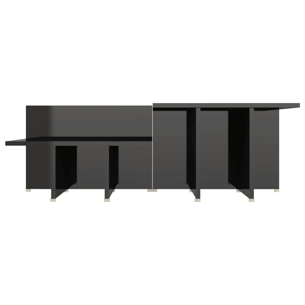 Salontafels 2 St 111,5X50X33 Cm Bewerkt Hout Hoogglans Zwart