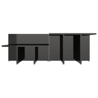 Salontafels 2 St 111,5X50X33 Cm Bewerkt Hout Hoogglans Zwart