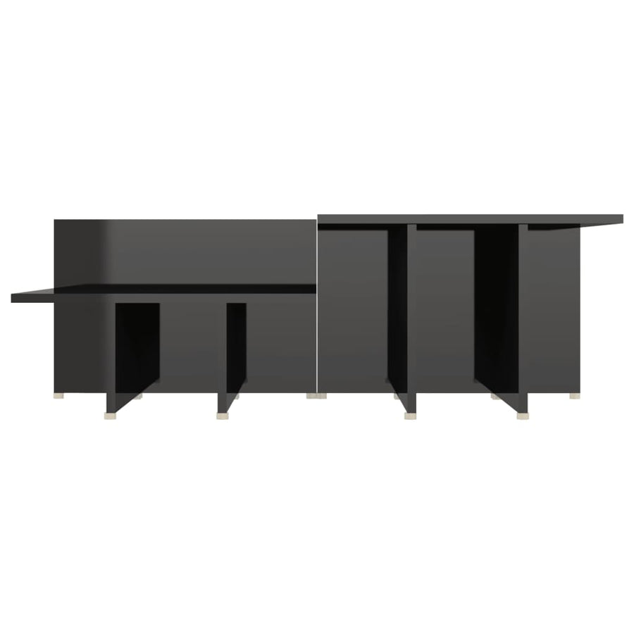 Salontafels 2 St 111,5X50X33 Cm Bewerkt Hout Hoogglans Zwart