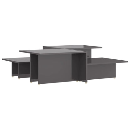 Salontafels 2 St 111,5X50X33 Cm Bewerkt Hout Hoogglans Grijs