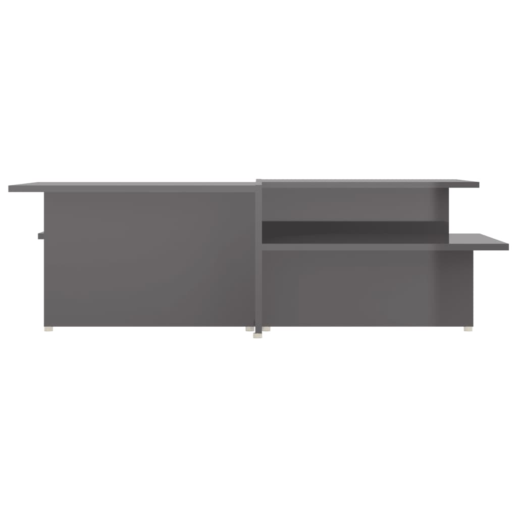 Salontafels 2 St 111,5X50X33 Cm Bewerkt Hout Hoogglans Grijs