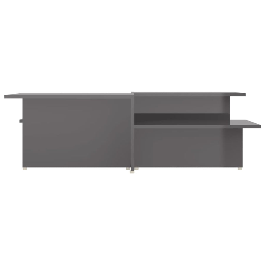 Salontafels 2 St 111,5X50X33 Cm Bewerkt Hout Hoogglans Grijs