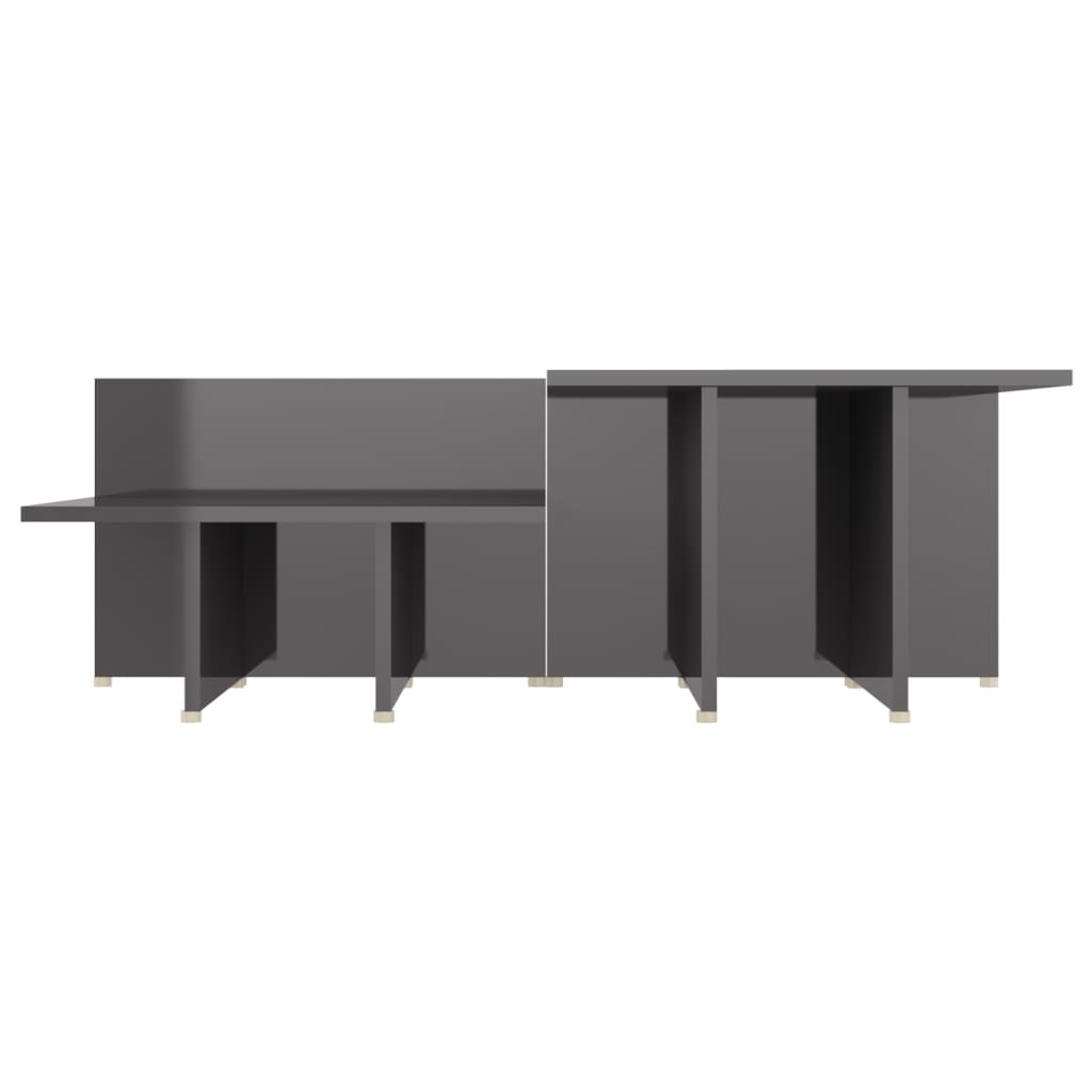 Salontafels 2 St 111,5X50X33 Cm Bewerkt Hout Hoogglans Grijs