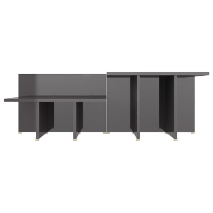Salontafels 2 St 111,5X50X33 Cm Bewerkt Hout Hoogglans Grijs