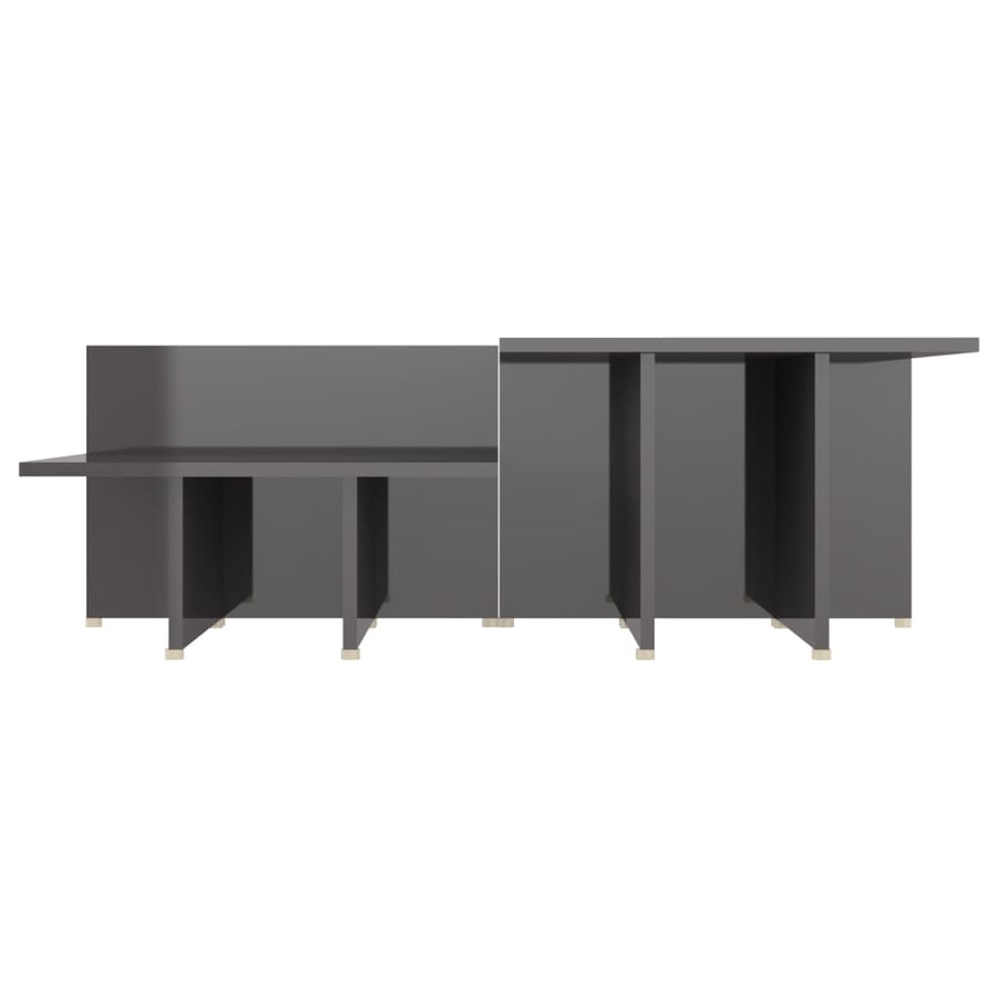 Salontafels 2 St 111,5X50X33 Cm Bewerkt Hout Hoogglans Grijs