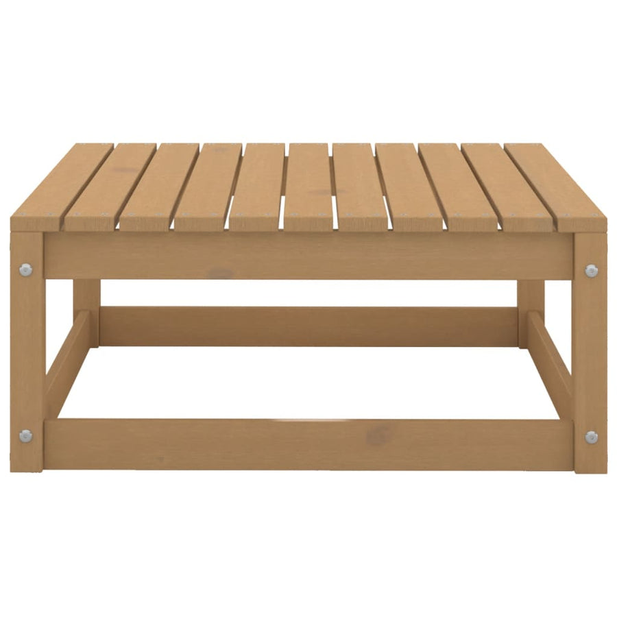 Tuinvoetenbank 70X70X30 Cm Massief Grenenhout Honingbruin Voetensteun