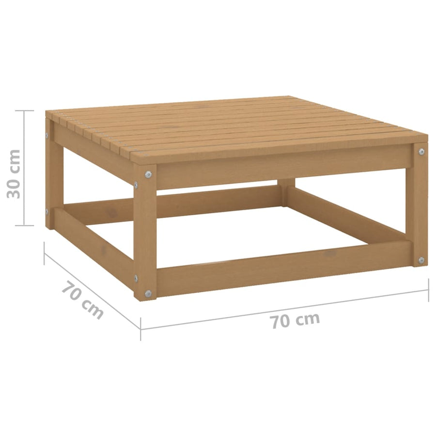 Tuinvoetenbank 70X70X30 Cm Massief Grenenhout Honingbruin Voetensteun