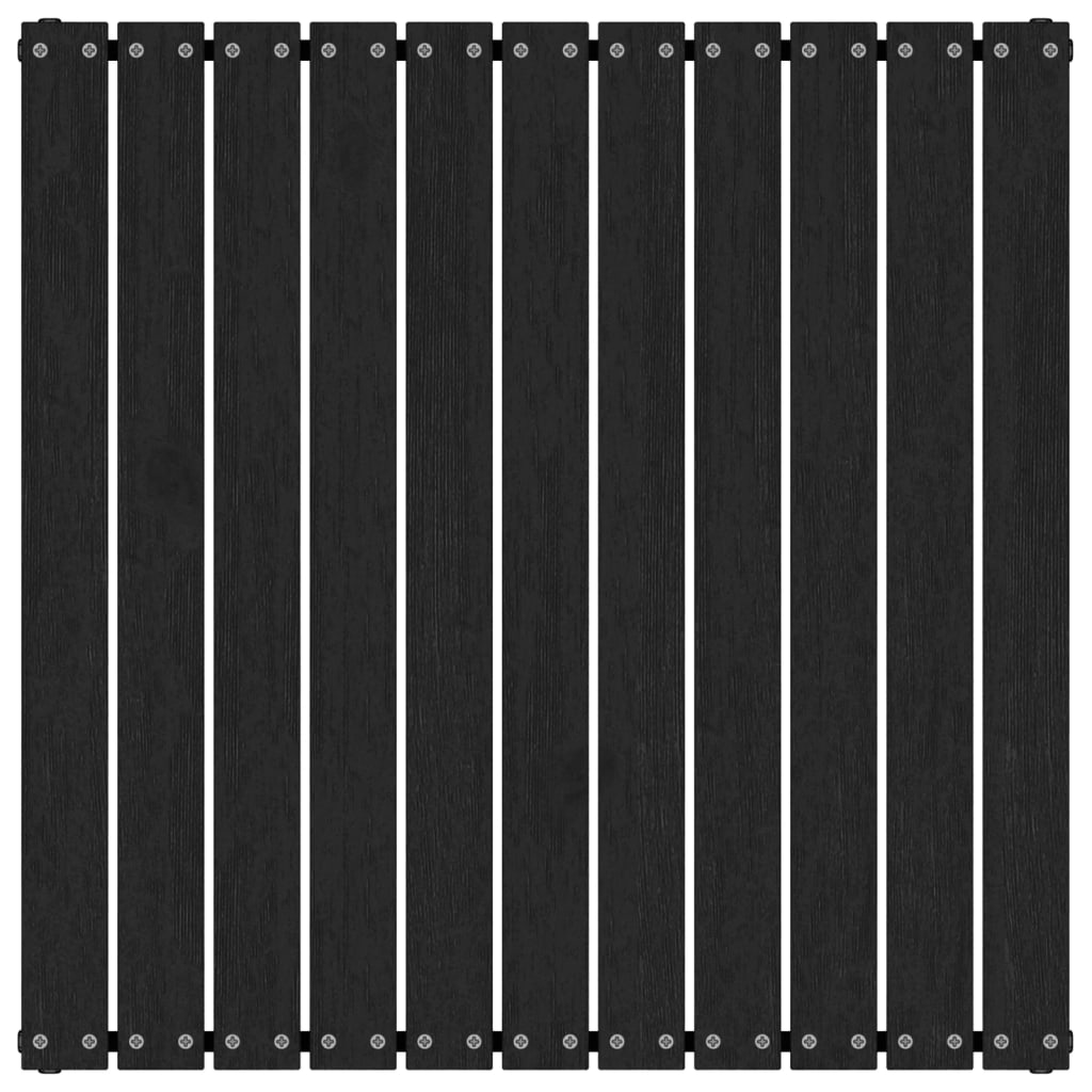 Tuinvoetenbank 70X70X30 Cm Massief Grenenhout Zwart Voetensteun