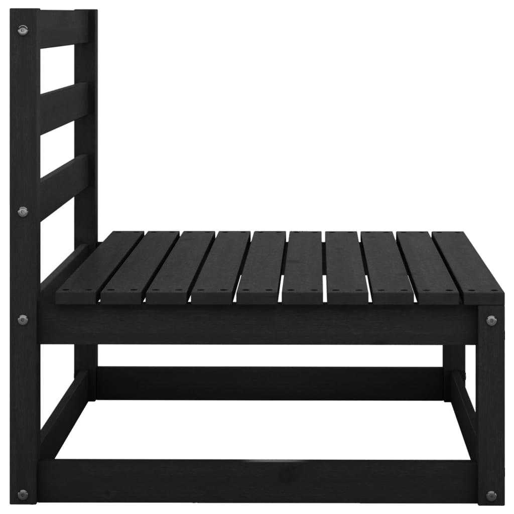 Tuinmiddenbank 3 St Massief Grenenhout Zwart Middenbank (3 st)