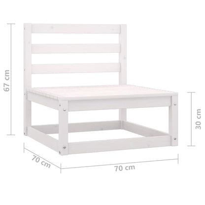 2-Delige Loungeset Massief Grenenhout Wit midden + voetensteun