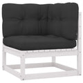 Garden corner sofa with anthracite cushions solid pine wood