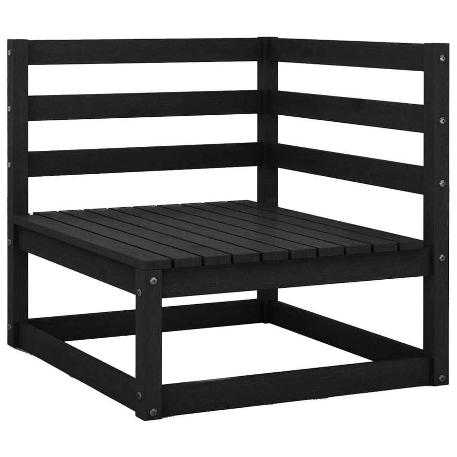 Tuin Met Antracietkleurige Kussens Massief Grenenhout Zwart Hoekbank
