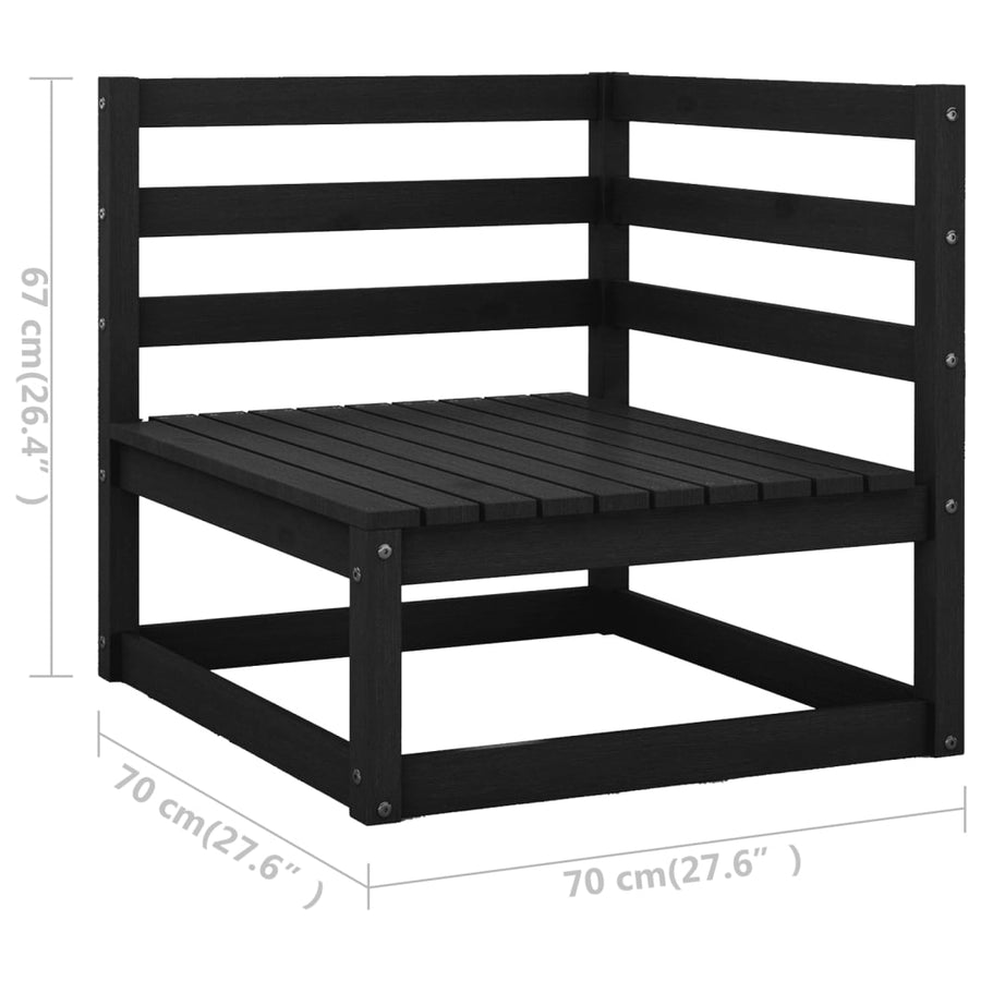 Tuin Met Antracietkleurige Kussens Massief Grenenhout Zwart Hoekbank