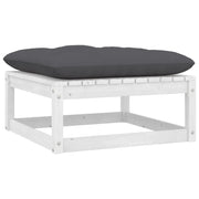 Tuinvoetenbank massief grenenhout wit 70x70x30 cm