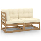 Loungeset grenenhout honingbruin 2-delig