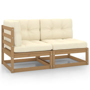 Loungeset grenenhout honingbruin 2-delig