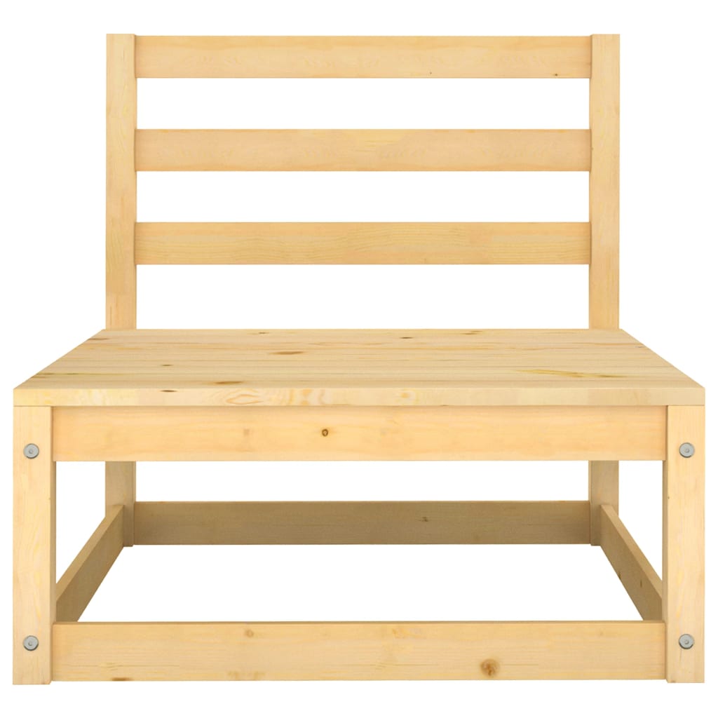 2-Delige Loungeset Met Kussens Massief Grenenhout Naturel midden + voetensteun