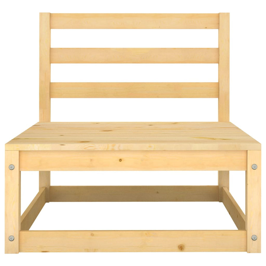 2-Delige Loungeset Met Kussens Massief Grenenhout Naturel midden + voetensteun