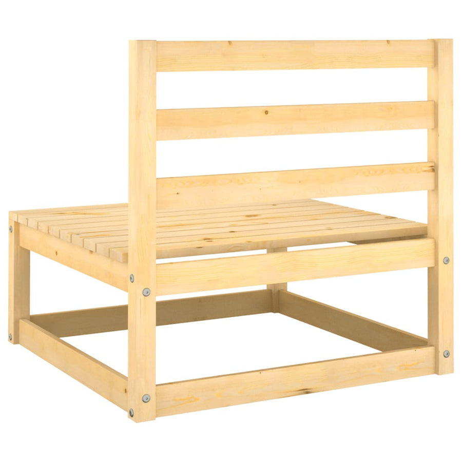 2-Delige Loungeset Met Kussens Massief Grenenhout Naturel midden + voetensteun