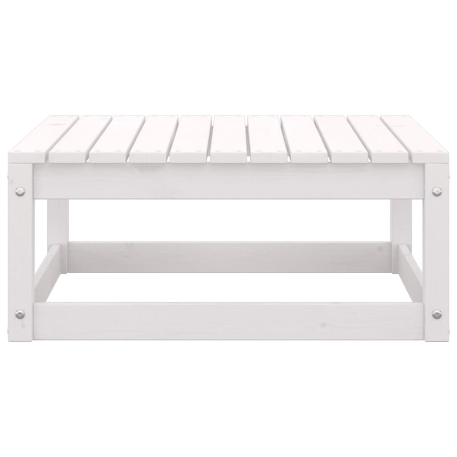 2-Delige Loungeset Met Kussens Massief Grenenhout Wit midden + voetensteun