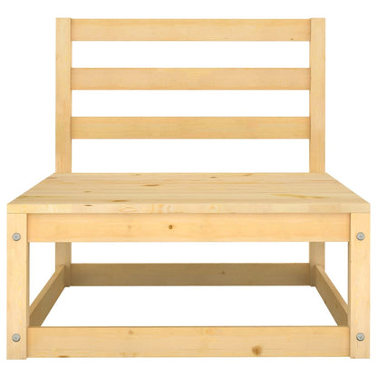 2-Delige Loungeset Met Kussens Massief Grenenhout Naturel Middenbank met middenkussen + voetenbank