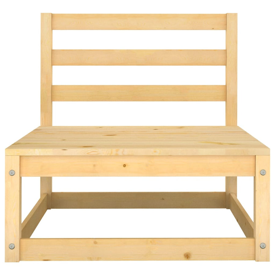 2-Delige Loungeset Met Kussens Massief Grenenhout Naturel Middenbank met middenkussen + voetenbank