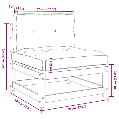 3-delige Loungeset met kussens massief grenenhout