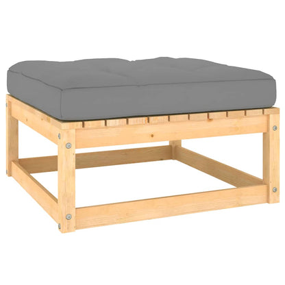 3-delige Loungeset met kussens massief grenenhout