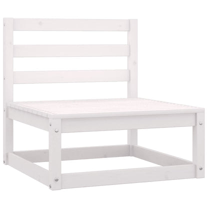 3-Delige Loungeset Met Kussens Massief Grenenhout Wit Midden + 2x voetenbank