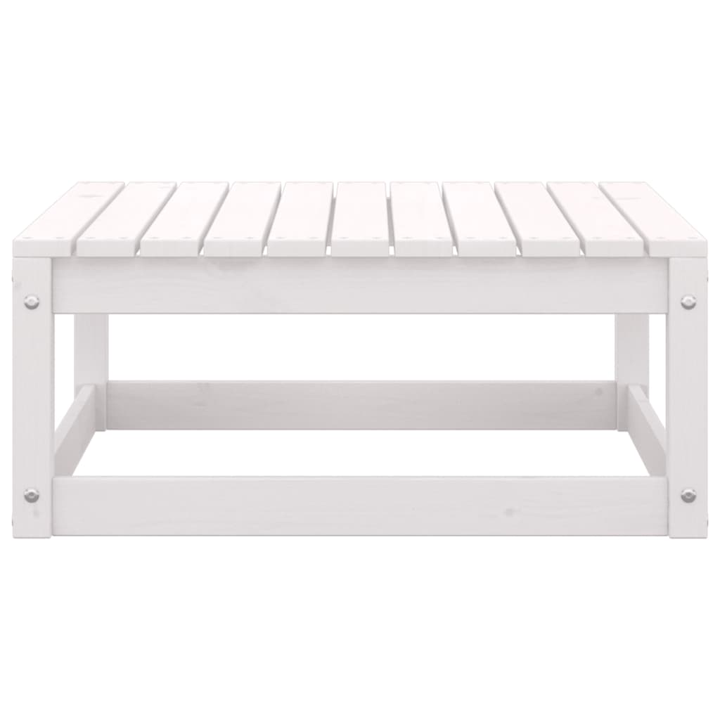 3-Delige Loungeset Met Kussens Massief Grenenhout Wit Midden + 2x voetenbank