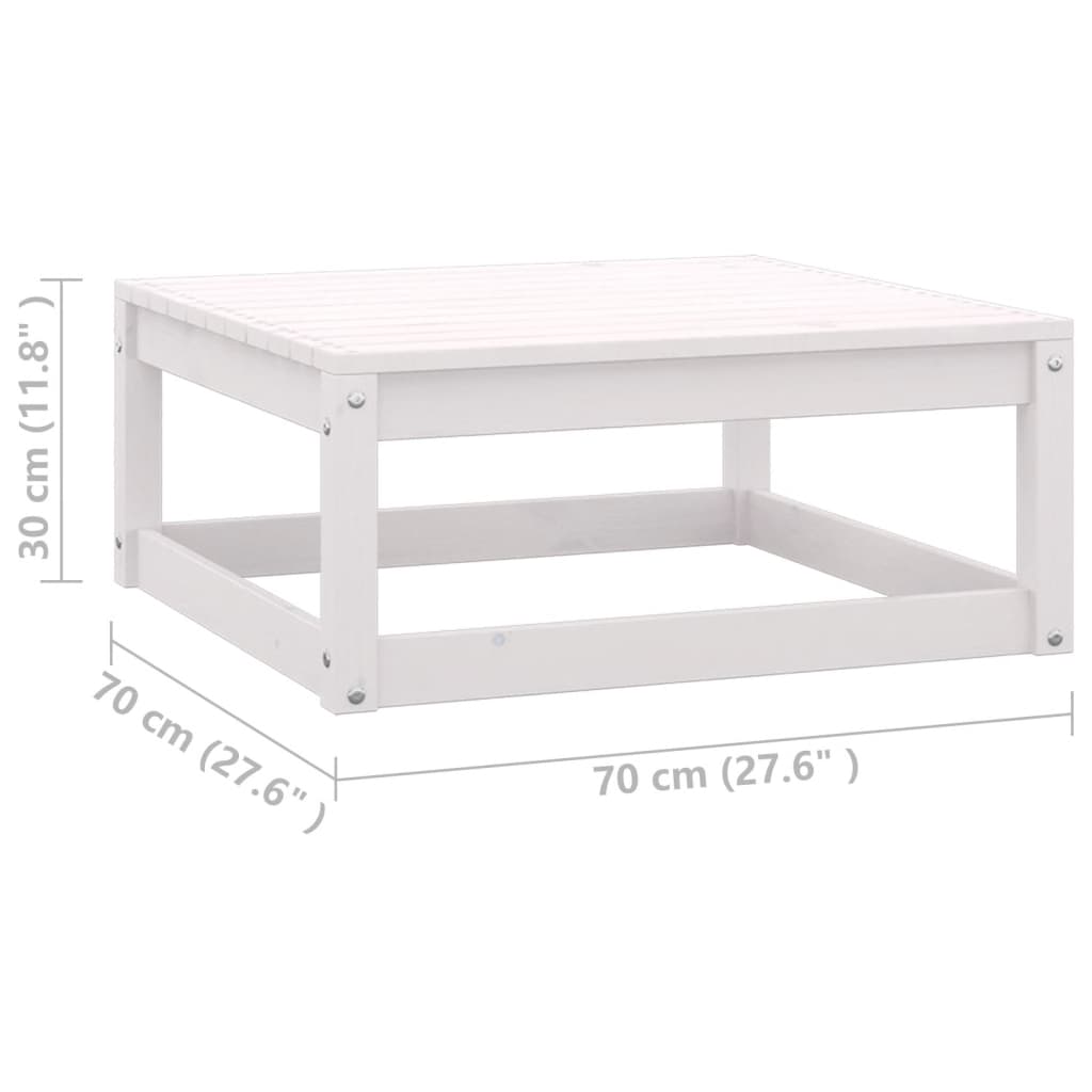 3-Delige Loungeset Met Kussens Massief Grenenhout Wit Midden + 2x voetenbank