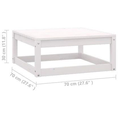 3-Delige Loungeset Met Kussens Massief Grenenhout Wit Midden + 2x voetenbank